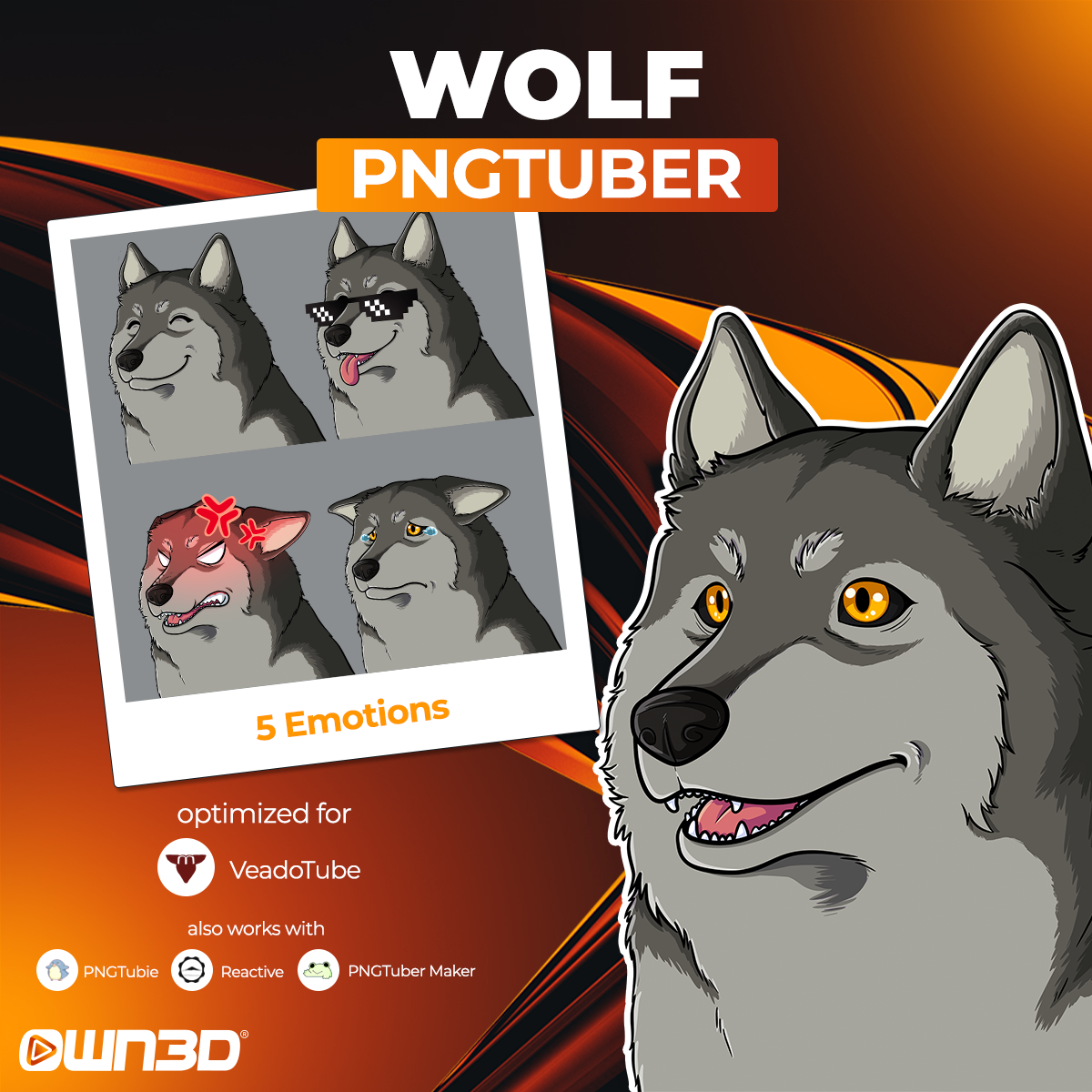 Animated Wolf VTuber Models