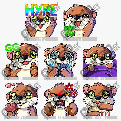 Animated Otter YouTube Emotes