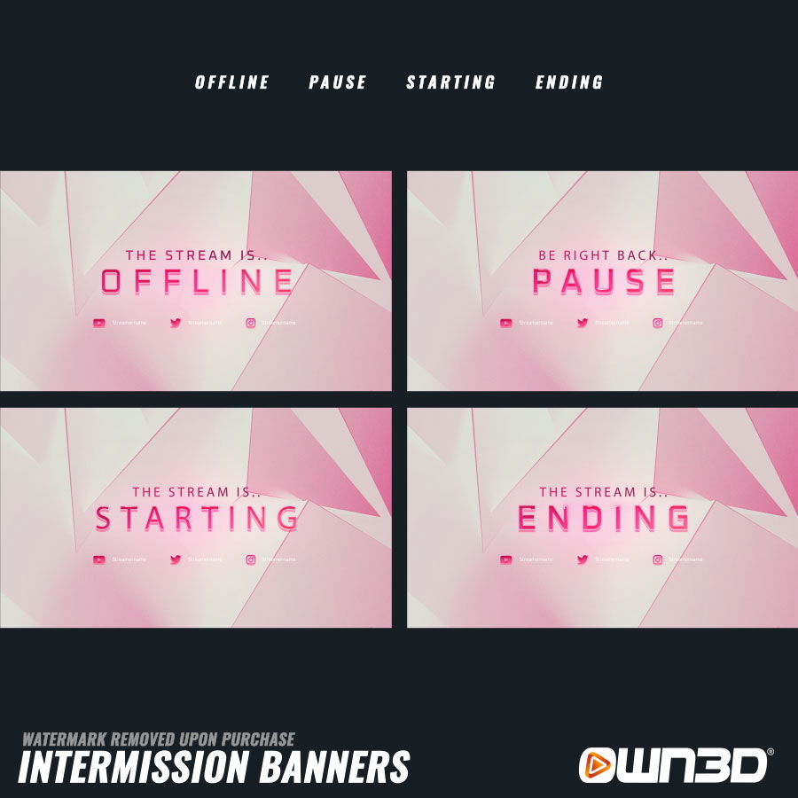 Pinkit Intermission Banner - Offline, Pause, Start & End Screens