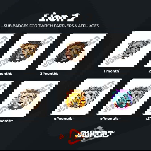 Lion Kick Sub Badges - 6 Pack