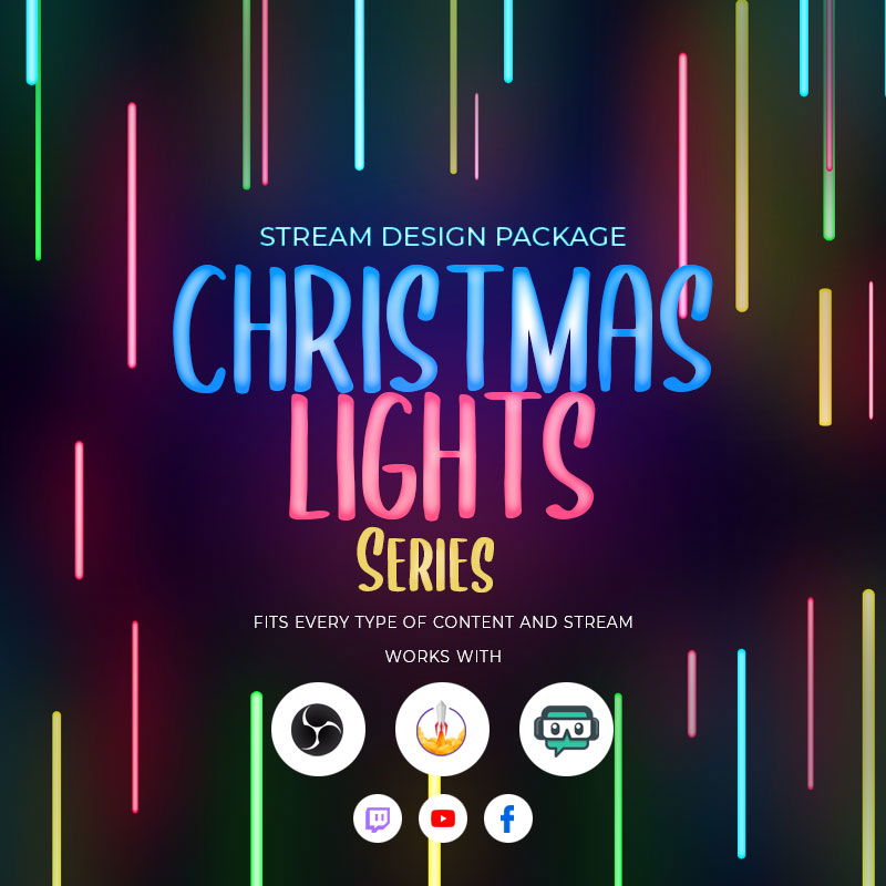 ChristmasLights Stream Overlay Package for Christmas