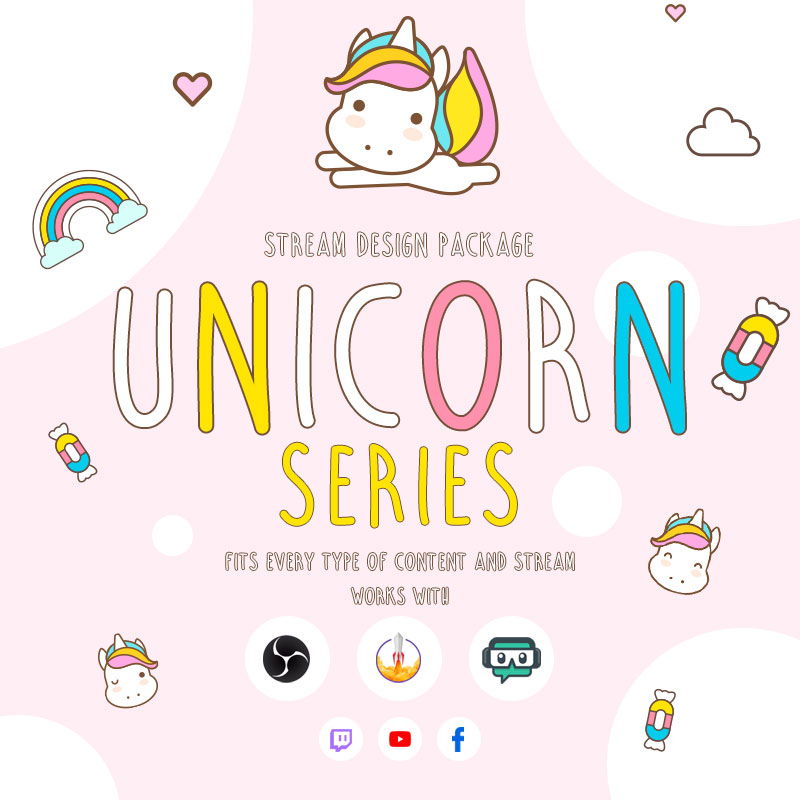 Unicorn Stream Overlay Package for Easter