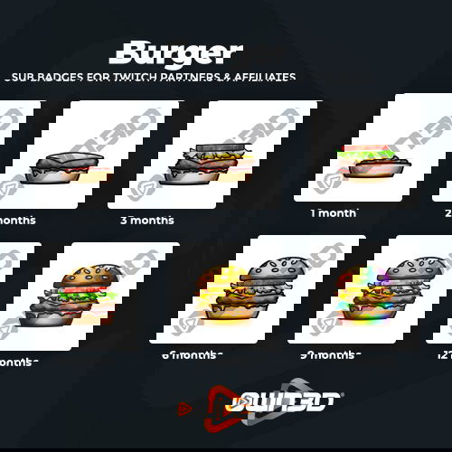 Burger Kick Sub Badges - 6 Pack