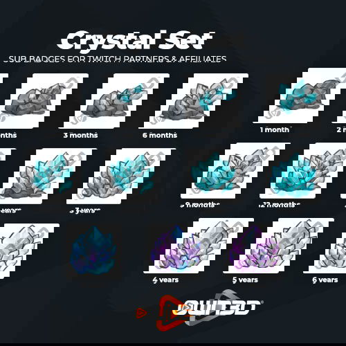 Crystal Kick Sub Badges - 11 Pack