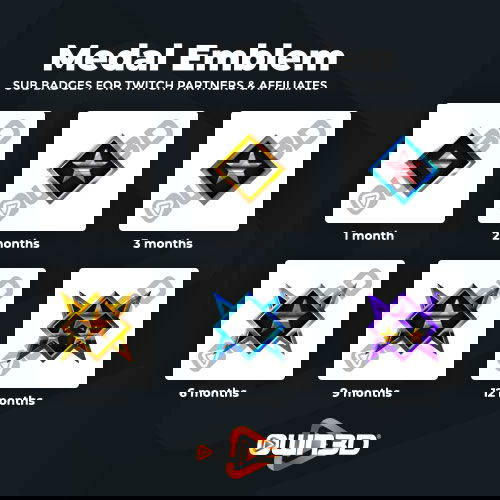 Medal Emblem Kick Sub Badges - 6 Pack