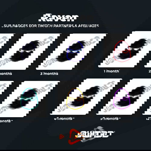 Raven Kick Sub Badges - 6 Pack