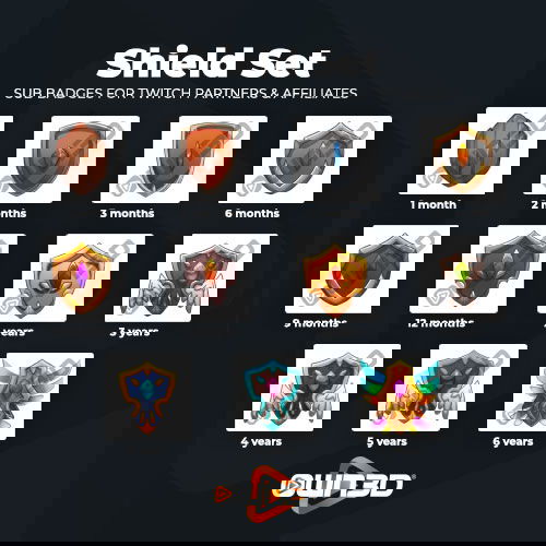 Shield Kick Sub Badges - 11 Pack