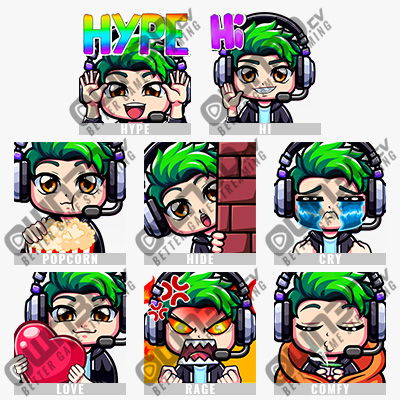 Chibi-Male-Green YouTube Emotes