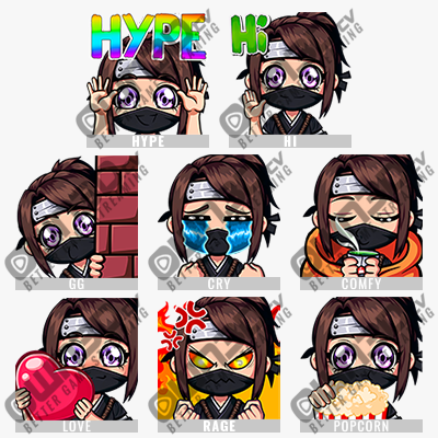 Animated Ninja Chibi YouTube Emotes